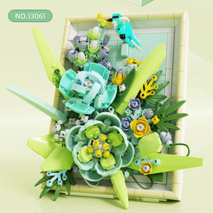 13063 Creative MOC DIY Photo Frame Flower Desk Decoration Block Set Kids Assemble Puzzle Building Block Plastic Toy Juguetes - Product Image 4