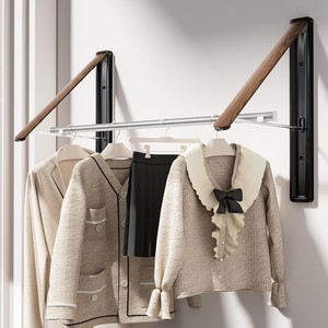 Wall Mounted Clothes Drying Rack Telescopic Indoor Outdoor Folding Rod No Drilling Required Balcony Quilt Drying Device - Product Image 1