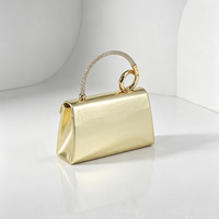 Pochette de soirée de luxe pour femme avec strass et fleurs, poignée métallique scintillante et chaîne, idéale pour mariage et fête