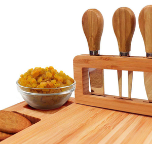 2020 de alta calidad cuadrado grande de queso junta y cuchillo de queso al por mayor corte junta con cubiertos - Product Image 3