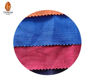 Pabrik penjualan baik grosir harga murah tekstil dengan tenun warna Solid kain pakaian Linen murni