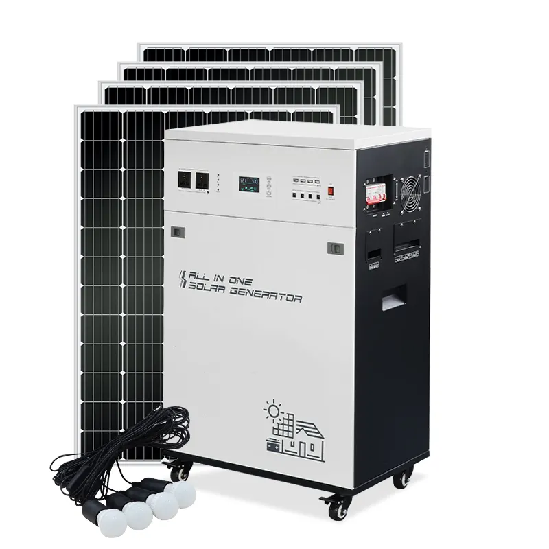 2kw 3 किलोवाट 24v सौर प्रकाश बिजली व्यवस्था 1000w-3000w यूपीएस पोर्टेबल घर किट सौर 5000 फ्रिज के लिए वाट कंप्यूटर टीवी प्रशंसक और प्रकाश