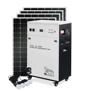Sistema de iluminación Solar para el hogar, ventilador y luz de 2kw, 3 Kw, 24v, 1000w-3000w, Ups, portátil, Kit Solar de 5000 vatios para nevera, ordenador, Tv