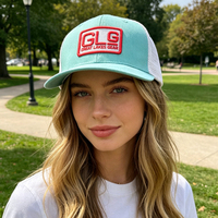 Casquette de camionneur à 6 panneaux bicolore en maille avec logo brodé personnalisé pour hommes, idéale pour les sports de plein air, ajustable