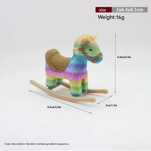 Modèle de cheval à bascule miniature arc-en-ciel blanc, micro jouet trojan, ornement, accessoire de mobilier créatif pour la décoration de scène de <span class=keywords><strong>maison</strong></span> de poupée - Product Image 6