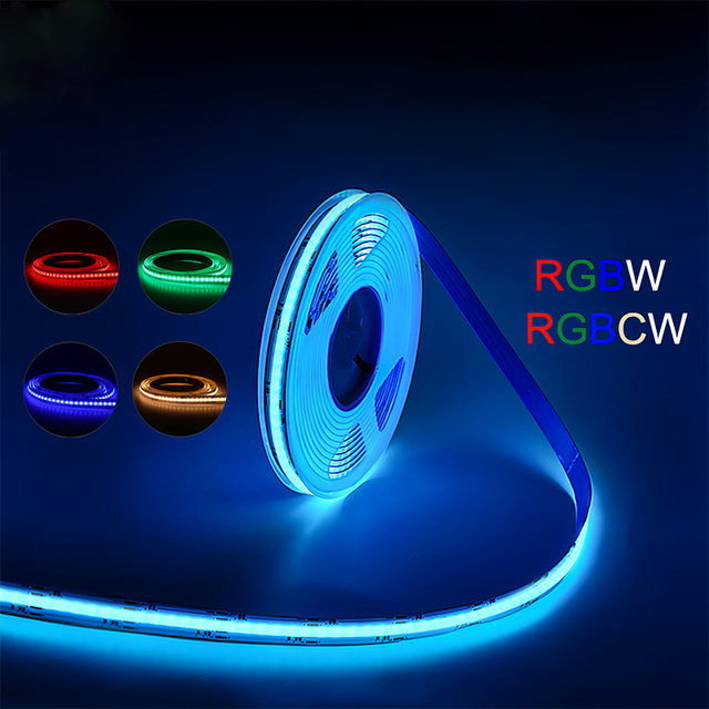 High Density 24V LED Strip Light Cob Tape 5m/roll Flexible RGB RGBW Smart COB LED Strip Luz De Tira Led