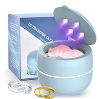 Mini Nettoyeur Ultrasonique pour Prothèses Dentaires avec Lumière UV 210ML – Pod Dentaire pour Prothèses, Appareils Orthodontiques et Retainers – Stérilisation Quotidienne