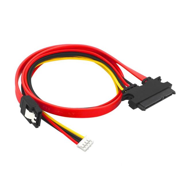 1pcs Mini Small 4Pin  SATA  Degree HDD With Shrapnel to 22(15+7)Pin Hard Disk Drive SATA Data Power Supply Cable 30cm