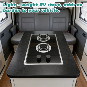 Cuisinière à gaz RV JDA Slim 2 brûleurs, verre trempé noir, portable, pour camping-car, cuisine mobile et <span class=keywords><strong>caravane</strong></span> - Product Image 4