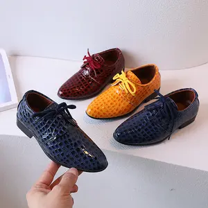 Kids Formal Party Shoes Gentleman Style Toddler Boy High Heels PU Leather Shoes 2 5 Years Old Boy Oxford Dress Shoes