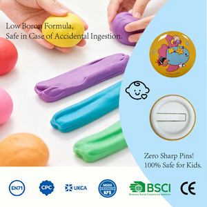 Kit de fabrication de badges en argile à séchage à l'air, 4 couleurs, 28g, pour enfants, bricolage, <span class=keywords><strong>jouet</strong></span> créatif, non toxique, cadeau éducatif pour fête - Product Image 3