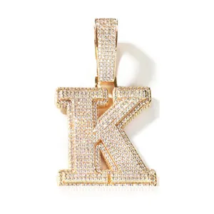 Đồ trang sức thời trang Iced out Brass Mens hip hop mặt dây chuyền mạ vàng cổ chuỗi trong thư