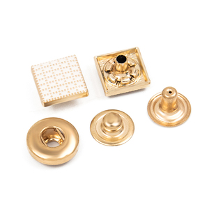 Wear Resistant Eco Friendly <b>Snap</b> Button Polished Metal Surface Round Square Shape Practical <b>Fastener</b> For Garment Tailoring Shoes - Product Image 1