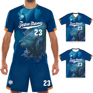 Tùy Chỉnh Bóng Đá Jersey Polyester Với Spandex Thoáng Khí Bóng Đá Đồng Phục Thiết Lập Với Quần Short Maillots De Chân Câu Lạc Bộ <span class=keywords><strong>Kit</strong></span> Nhà Cung Cấp - Product Image 1