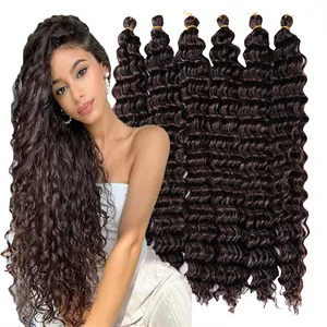 Latin American Crochet Hair 22 inch Hawaii Curl Deep Wave Fiber Braid Ocean Wave Synthetic Braids Crochet Hair Hair Extensions