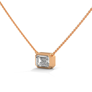 Elegante Joyería de Diamantes Cultivados en Laboratorio, Colgante de Oro Rosa con Piedras de Corte Brillante y Acabado Cálido y Lujoso, Perfecto - Product Image 3