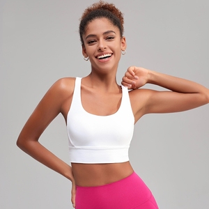 Soutien-gorge de sport à épaule dénudée, dos croisé à impact élevé pour femmes, soutien-gorge de course rembourré, haut de soutien-gorge d'entraînement antichoc - Product Image 3