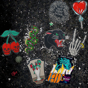 Parches de tela bordados termoadhesivos al por mayor, set de parches de Halloween con calavera, serpiente y cereza para gorras de camionero, ropa y bolsos - Product Image 3