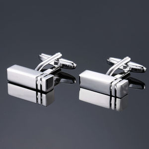 Mancuernillas de Metal con Láser Dorado y Plateado <span class=keywords><strong>para</strong></span> Camisa de Puño Francés, Moda, Negocios, Formal, Boda, Fiesta, Uso Diario, Venta al por Mayor - Product Image 4