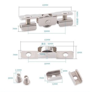 Roulette à roulement en H pour porte coulissante en verre de 5 mm, anti-rouille - Product Image 4
