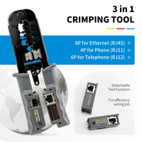 Herramienta de Prueba de Cables Multimodulares RJ11 RJ12 RJ45, Herramienta Manual para Probar Cables de Red y Crimpar