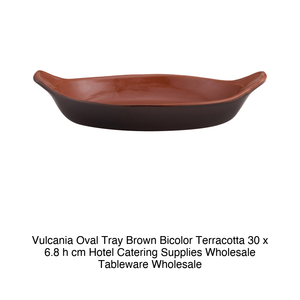 Plat de service ovale en terre cuite Vulcania 30 × 6,8 cm, marron, bicolore - Product Image 2