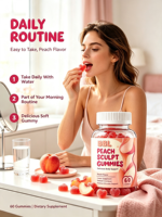 Bonbons Gommeux à la Maca pour Femmes, Amélioration des Hanches et des Fesses, Sans Gluten, pour une Silhouette Plus Volumineuse, Raffermie et Remodelée, 60 Gommes en Bouteille