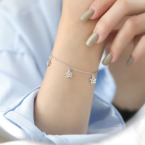 Personalità creativa S925 argento Sterling squisita piccola stella ciondoli bracciali per le donne ragazza accessori regalo YB-XY-815 - Product Image 5