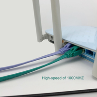 Kabel berlapis emas Sstp 3m, 25 kaki 100 kaki PVC Cat7 kabel Patch datar Rj45 Cat7 kabel Patch Cat7