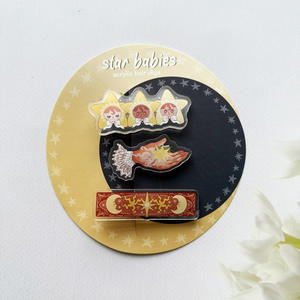 Barrettes à cheveux en acrylique personnalisées Felton, imprimées sur mesure, créez vos propres designs, ensembles de barrettes à cheveux en plastique acrylique - Product Image 2