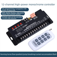 Contrôleur LED programmable DIY Lededit 12 canaux 5-24V 100W/canal PWM à augmentation progressive du débit d'eau, sortie 8A