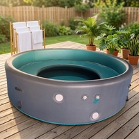 Bain à remous gonflable rond personnalisable avec coussin de confort, vente en gros d'usine, logo disponible