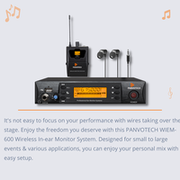Pour Panvotech WIEM-600 professionnel IEM système de moniteur intra-auriculaire sans fil UHF de haute qualité pour scène Performance métal pour Studio