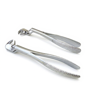 Pinces d'extraction dentaire BK Industries, gauche et droite, argentées, avec poignée moletée, manuelles, en acier inoxydable, instrument chirurgical de classe I CE - Product Image 2