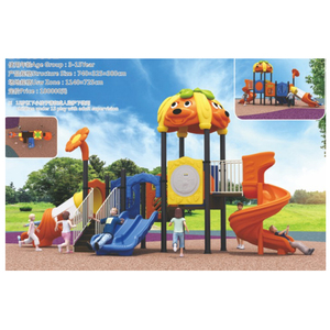 Grande structure de terrain de jeux extérieur avec cadre noir, toboggan <span class=keywords><strong>en</strong></span> spirale rouge, toboggans jaunes et bleus - Product Image 3