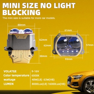 SANVI Nuevos Faros Delanteros con Lente de Proyector LED L600S de 3 Pulgadas para Automóvil, Lente de Proyector de Luz Alta y Baja - Product Image 4