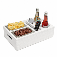 Allwetter-HDPE Modernes Design Outdoor-Möbel Caddy Couch Organizer Snack-Tablett Fernbedienungs-Getränkehalter für Innen/Außen
