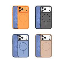 Nouvelle coque de téléphone magnétique sans fil 2-en-1 populaire orange pour iPhone 17 Pro, design haut de gamme pour les professionnels