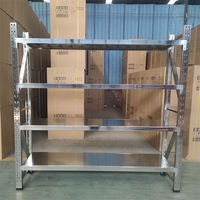 Étagère de stockage automatique en acier inoxydable à 4 niveaux, revêtement poudré, installation rapide, vente en gros usine