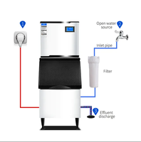 Máquina de Hielo Comercial de Alta Capacidad de 50 kg a 600 kg con Compresor Emerson, Máquina Automática de Hielo en Cubos