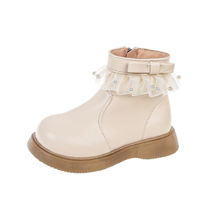 <span class=keywords><strong>Stivaletti</strong></span> da <span class=keywords><strong>bambina</strong></span> 2025 Nuovi Invernali con Perle, Stile Principessa Britannica, in Velluto e Pelle, con Cerniera Laterale e Suola in <span class=keywords><strong>Gomma</strong></span> - Product Image 5