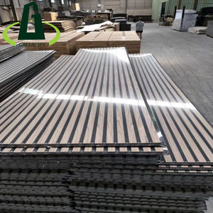 Les panneaux en bois de barrière de mur de latte acoustique de feutre de polyester de tissu d'Eco ont mené le panneau acoustique noir 2 pouces - Product Image 4