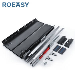 Roeasy Slanke Metalen Doos 3 Vouw Zacht Dicht Keukenkast Laden Glijbaan Kanaal Ondersteun Lade Glijbanen Zacht Dicht Slanke Doos - Product Image 6