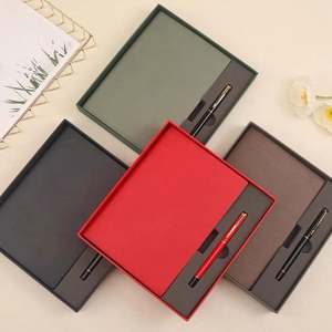 Customized Hardcover <b>Diary</b> <b>Notebook</b> and Pen Gift Set Soft Cover Pu Leather <b>Notebook</b> With Paper Box and Bag - Product Image 1