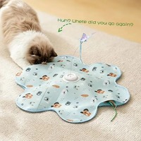 Jouet de chasse électrique pour chat, activé par le mouvement, 3 modes, accessoires papillon, plume, souris, sons d'oiseaux, rechargeable 1800 mAh