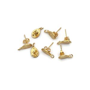 กระดุมหลังรูปลูกแพร์ชุบทองทองเหลืองสำหรับทำต่างหู DIY งานฝีมือ5คู่ El joyero ใน; 27243 A-13101 - Product Image 1