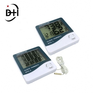 เครื่องวัดอุณหภูมิและความชื้นแบบดิจิตอล LCD สำหรับใช้ภายในอาคาร พร้อมนาฬิกาปลุก รุ่น HTC-1 - Product Image 6