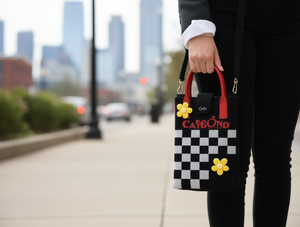 Borsa a Tracolla per Telefono in Maglia a Quadri con Design a Fibbia - Product Image 2