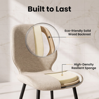 Chaise de salle à manger en lin blanc ivoire, hauteur réglable, pieds en tube de fer épais, base croisée renforcée, mobilier moderne pour restaurant et maison