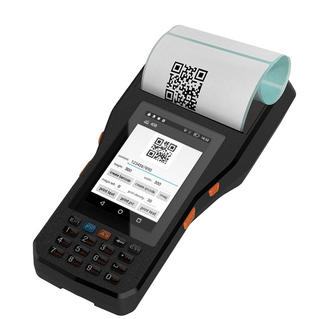 Mobile Data Android Terminal 1D/2D Scanner Integrated With Barcode Scanning and Thermal Printer, Equipped With 80mm Printed PDAs